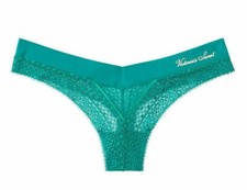 New 16.50 Tag Victoria's Secret   1 SHIP Thong Size S Royal Peacock