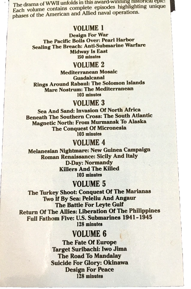 Victory At Sea 6 VHS tape Box Set Ships Same Day With Tracking - Image 3 of 3