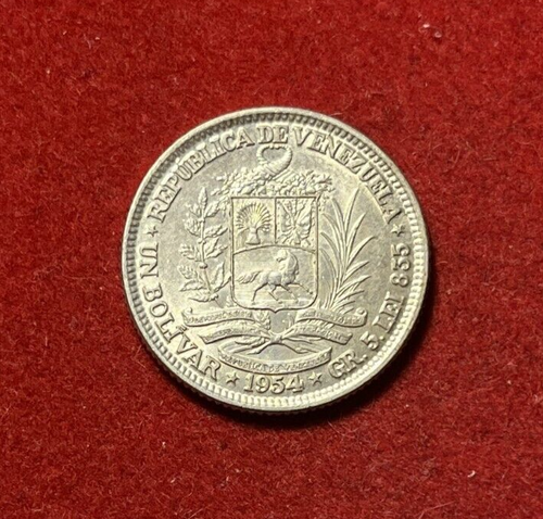 Venezuela 1954 Bolivar Silbermünze Y#37 T4559