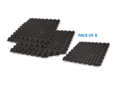 8er Pack Kampa Mehrzweck Schwarz Schaumstoff Easy Lock Fitnessstudio Bodenbelag Fliesen 52x52cm