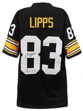Louis Lipps Signed Black Custom Football Jersey w/ROY'84- (SCHWARTZ COA)