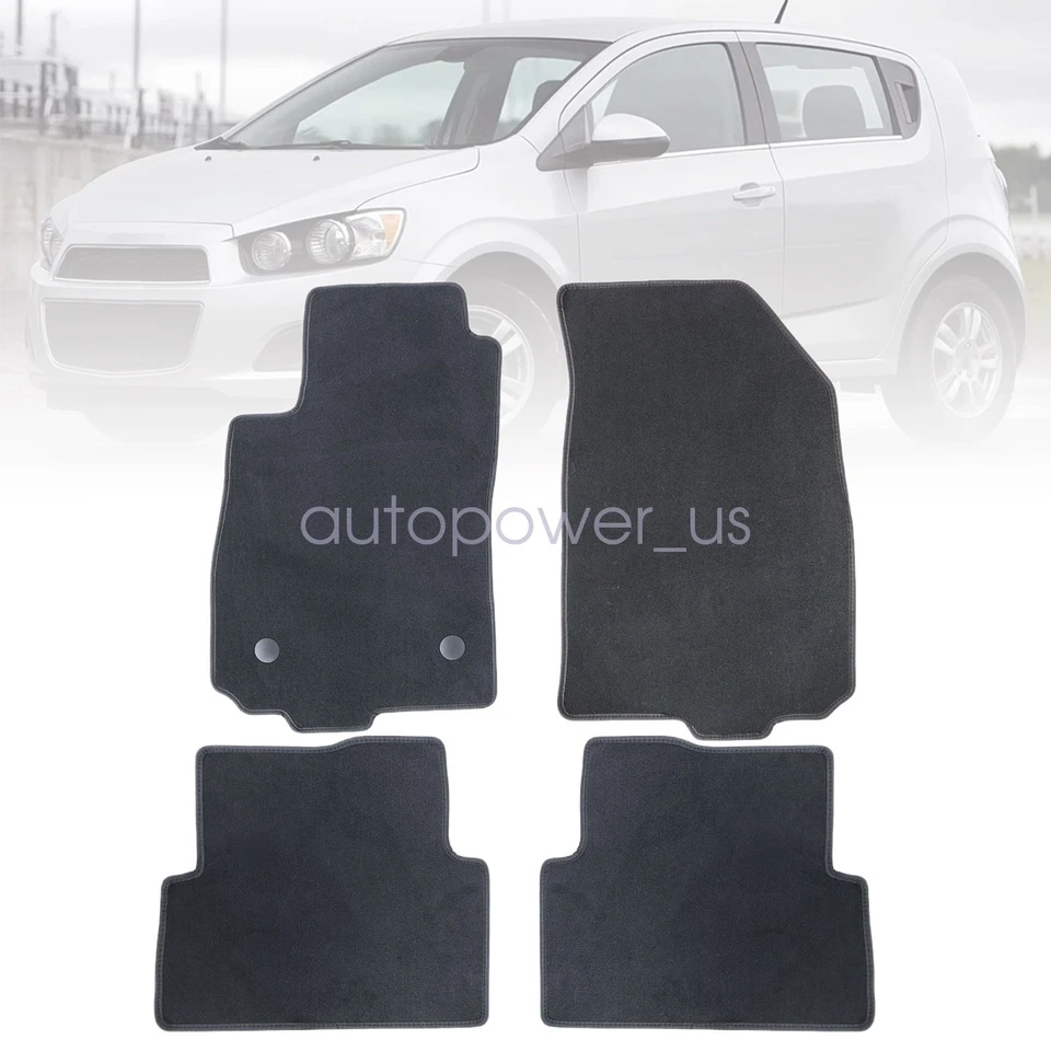 For 2013 2014 2015 2016 2017 2018 2019 Chevy Aveo Sonic Floor Mats Carpet Velour - Image 2 of 4