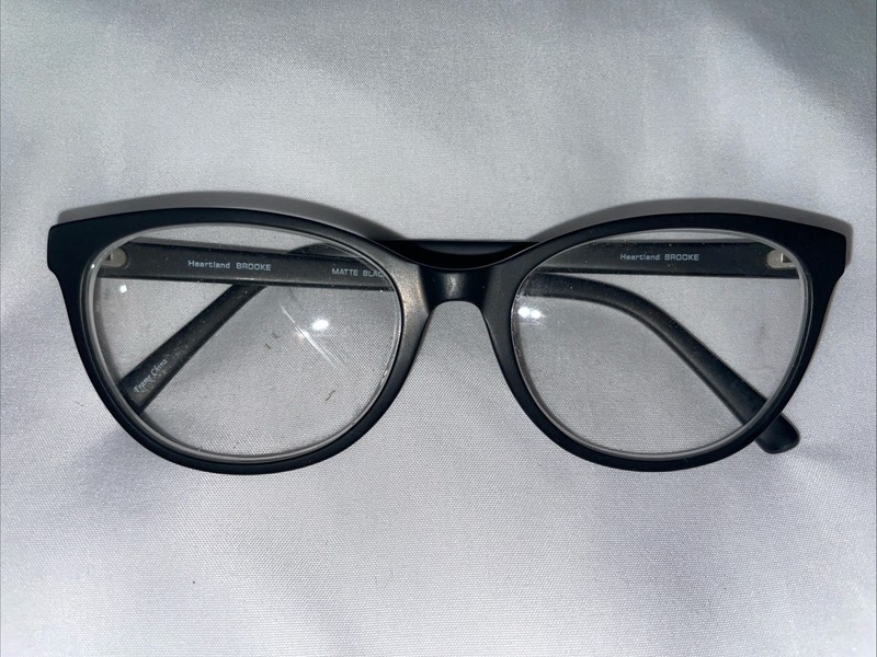 Heartland Brook Cat Eye Matte Black Eyeglasses Frame Only 53-17-140