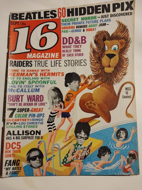 Lot of 3    16 Magazine Sept Oct Nov 1966.  The Beatles, Herman's Hermits