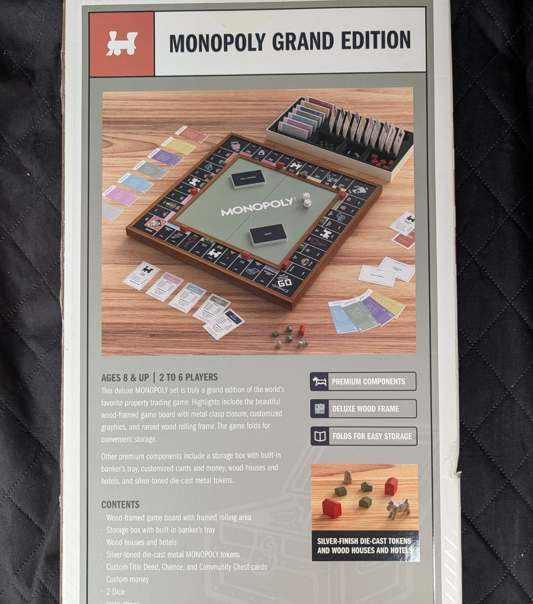 Monopoly Grand Folding Edition WS Game Company, Gioco Da Tavolo In Legno Edizione Deluxe