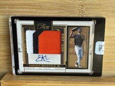 ENRIQUE BRADFIELD JR. 2024 PANINI THREE AND TWO PATCH GOLD AUTO /10  Orioles