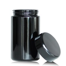 Matoolser Black Glass Airtight Storage 1.7 inches x 3.5 inches,