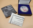 1999 American Eagle Colorized Silver $1 Dollar US Coin 1 oz w/box COA