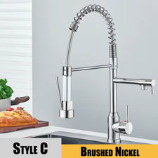 Black Kitchen Sink Faucet Pull down Hot and Cold Water Mixer2 Mode Tap with Dual