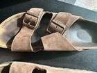 Birkenstock Brown Leather 2-Strap Adjustable Buckle Slide Sandals Women 38   7 — photo 3