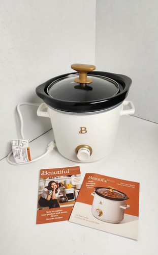 2 qt Crockpot Beautiful by Drew Barrymore New Open Box slow Cooker white - Picture 1 of 16