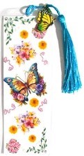 BUTTERFLY BOOKMARK WITH BUTTERFLY CHARM ON TASSEL-FLOWERS-UNIQUE BOOKMARKS #5