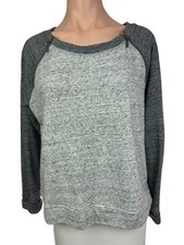 DKNY Woman's Pullover Sweater Top Gray Size L Cotton/Polyester Long Sleeves