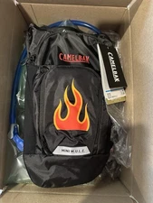 Camelback Mini Mule Hydration Backpack No Bladder Black with Red Triple Flames