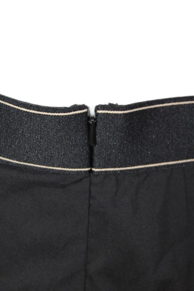 Saia Vince Feminina Básica Algodão Leve Elástica Cintura com Zíper Preta Tamanho 4 - Imagem 4 de 4