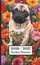 2026-2027 Puppy Pocket Planner: Monthly Calendar For Purse Small Size 2-Year Age