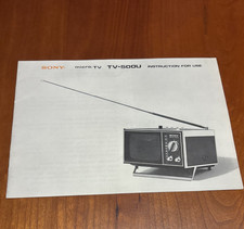 FREE SHIP! 1967 Sony Micro TV-500U Instruction for Use Manual Television B&W