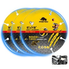 3PCS 5" Diamond Cut Off Wheels 7/8" Arbor Metal Rebar Angle Grinder 5000+ Cuts