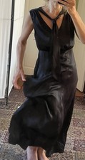 New Rixo Black Maxina Dress Silky Sleeveless   Dress Size S fit a UK 10-12