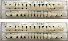 56 Pcs False Teeth Fake Teeth 2 Sets Synthetic Resin Dental Tooth, Upper Lower