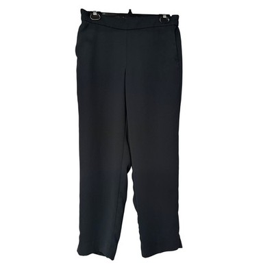 J Crew Jamie Pant Black Pull On Elastic Waist Cropped Ankle Pants Size 12