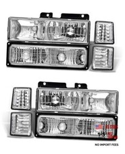 94 95 96 97 98 Chevy Suburban /95-98 Tahoe Headlight Assembly Chrome Housing