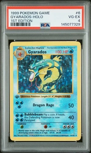 1999 POKEMON GAME 1ST ED #6 GYARADOS-HOLO PSA 4
