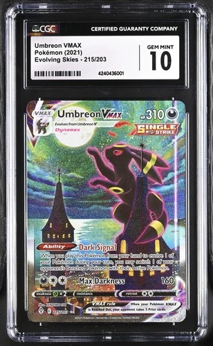 CGC 10 Umbreon VMAX #215/203 Secret Rare,Holo 4240436001