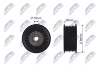 NTY Umlenk-/FüHrungsrolle Keilrippenriemen RRK-MS-010 FüR Mitsubishi Pajero 4 3