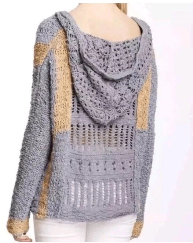 Nuevo suéter con capucha de ganchillo FREE PEOPLE XS venta al por menor $148 Foto 4 de 4