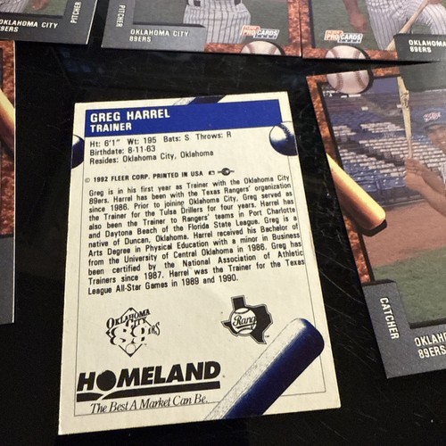 Vtg Oklahoma City 89ers Cards LOT 30 Cards 1992 Homeland AAA Texas Rangers MLB - Picture 12 of 13