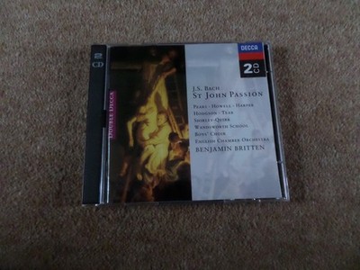 CD DOUBLE ALBUM - DECCA JS BACH ST JOHN PASSION - BRITTEN