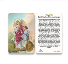 Prayer to St. Saint Raphael the Archangel - Plastic Holy Card - RCC64E