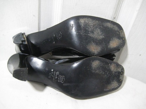 Bruno Magli Black Patent Leather Slingback Heeled Sandal Shoes Women's Size 37.5 - Picture 19 of 23