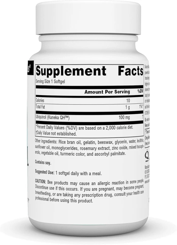 Source Naturals Ubiquinol CoQH - 100 mg, 30 cápsulas blandas exp. 04/2027 Foto 2 de 4