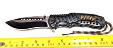 SPRING ASSISTED KNIFE 8.5 INCH APPROX. 3.75 INCH BLADE, CORD BLACK