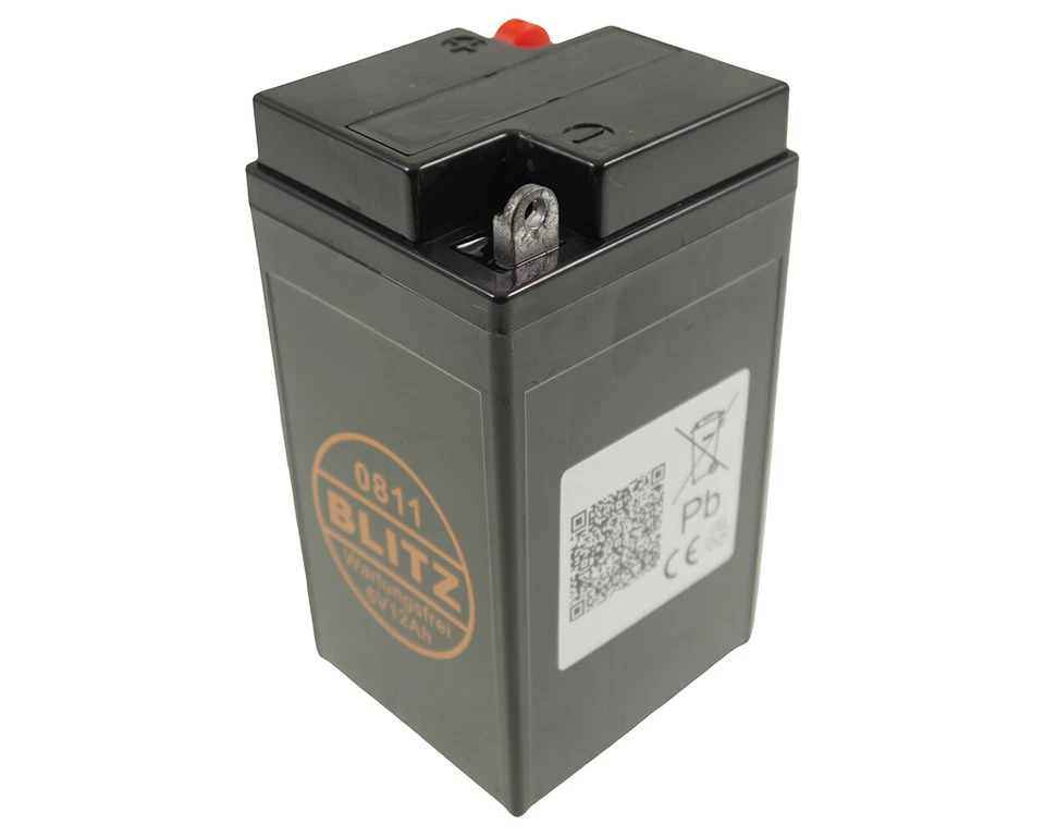 Gel Batterie BLITZ 0811 6V 12Ah passt BMW R 25/3 R 50/2 R50 S R 51 R 60 69 B49-6 - Bild 3 von 4
