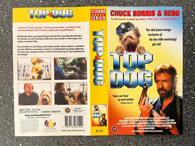 Vintage Top Dog Chuck Norris Reno VHS Cover Only Danish Edition - No Tape