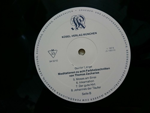 Günter Lange MEDITATIONEN zu 8 Holzschnitten *1974 CHRISTLICHE LP* - Bild 4 von 4