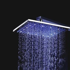 Bath Select Solid Brass Square Color Changing LED Rain Shower Head - BST-D002-1