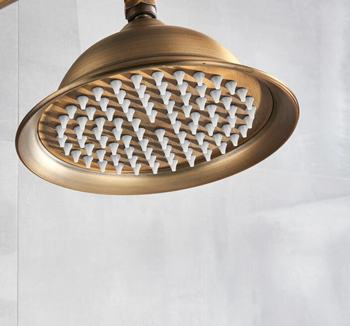 Antique Brass 8 inch Round Rainfall Shower Head Bathroom Rain Shower Head