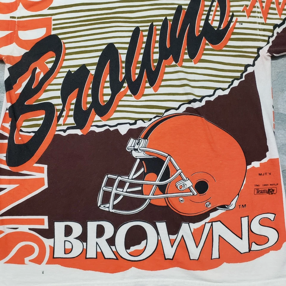 Camisa De Colección Clevland Browns Hombres Marrón Mediana AOP NFL Fútbol Magic Johnson 93 Foto 3 de 4