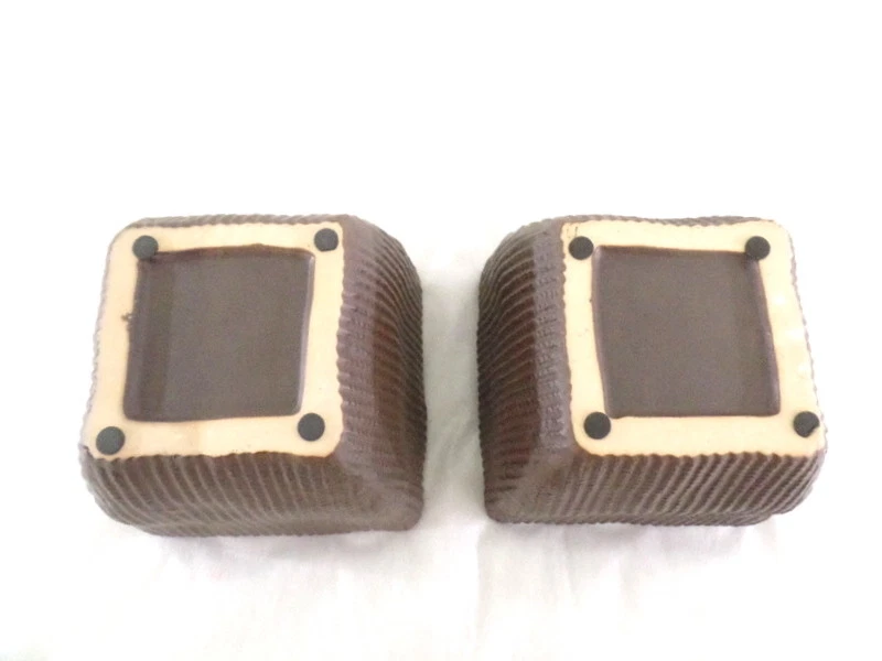 Töpfe 2 Übertöpfe dunkelbraun 11 cm Hoch Quadrat für Pflanzen Dekoration - Bild 4 von 4