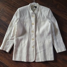New Harve Benard 100 Linen Blazer Off-White Size 8