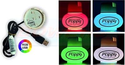 Gracemate Poppy DX-10 Truck Air Freshener Multi Coloured RGB USB LED Light Base