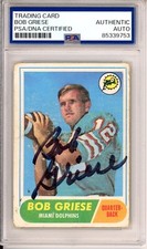 SIGNED 1968 68 Topps Bob Griese Rookie Card RC PSA DNA Certified AUTOGRAPHED HOF
