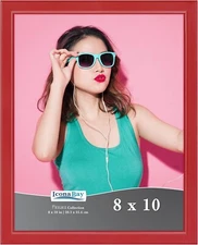 8X10 Picture Frame Red Colored Solid Wood Scandinavian Style Frame for Photo