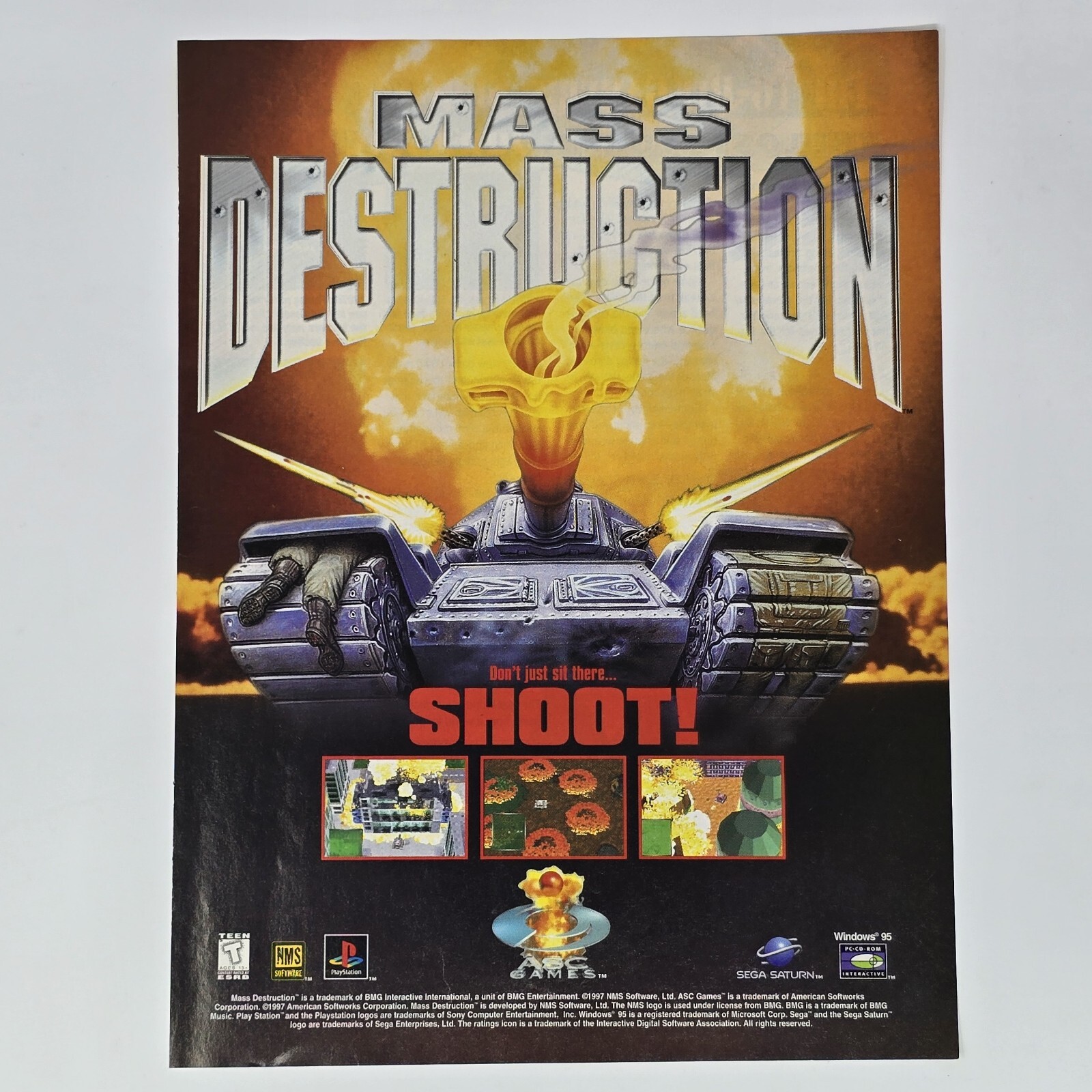 Mass Destruction PS1 Sega Saturn PC Shoot! Print Ad/Poster Official Promo Art
