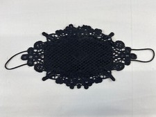 Womens Lace Face Mask Black Lined Reusable Ear Loops Breathable Classic Wear