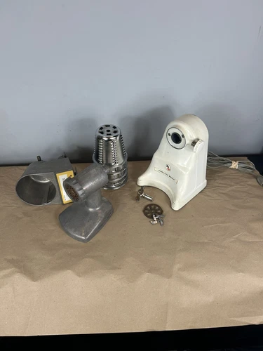 Vintage Hamilton Beach Food Converter 1MPU w Salad Maker 5 Cones Meat Grinder